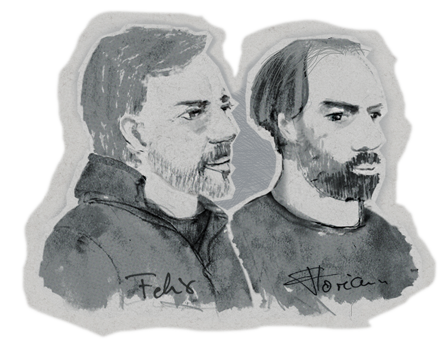 Felix and Florian Gilcher portrait sketch